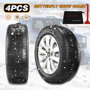 4 Stuks Winter Anti Skid Emergency Keten Antislip Universal Sneeuwkettingen Kit Voor Auto Vrachtwagen Suv Mpv Auto auto Accessoires Sneeuw Schraper