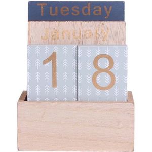 Houten Perpetual Kalender Eeuwige Blok Planner Fotografie Props Maand Week Datum Display Home Office Desktop Decoratie