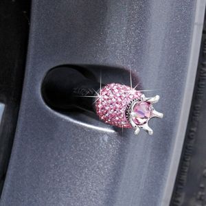 1Pc Bling Tire Valve Cap Diamond Crown Wiel Caps Strass Klei Abs Auto Banden Kleppen Tyre Stem Air Valve caps Airtight Cover