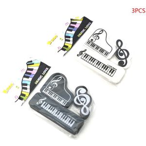 3 Stks/set Musical Piano Merkt Rubber Potlood Gum School Student Koreaanse Briefpapier Correctie Supplies Voor Kids