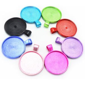 BoYuTe 5Pcs Kleurrijke 25MM Cameo Cabochon Hanger Base Diy Hand Made Blank Tray Bezel Sieraden Instellingen