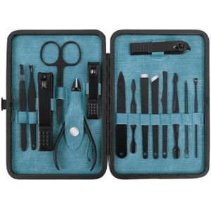 Rvs Zwart Nagelknipper Set Nagelknipper 15 Sets Nagelknipper Manicure Gereedschappen Beauty Set Nail Schaar Gereedschap