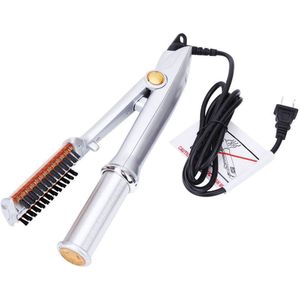 2 In 1 Haar Krultang En Stijltang Wand 2-Weg Roterende Haar Krultang Twist Haar Styler Kam Borstel stijltang