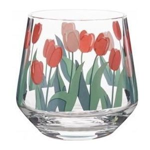Vintage Tulip Flower Print Transparant Bier Whisky Melk Glas Cup Home Restaurant Mok Cups