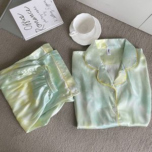 Satijn Broek Pyjama Suits Voor Dames Zijde En Najaar Lange Mouw Vest Grote Maat Dunne Losse Vrouwen Thuis kleding