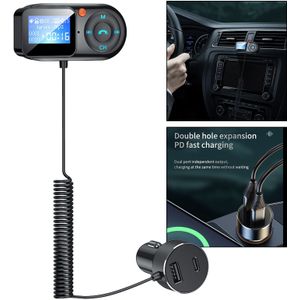 T1 Bluetooth 5.0 Handsfree Car Fm-zender Audio Ontvanger Snelle Auto-oplader Ondersteuning Tf Card Muziekspeler Wilress