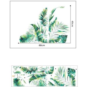 Grote Groene Tropische Plant Bladeren Stickers Muur Deur Decor Woonkamer Hoek Decoratie Verwijderbare Vinyl Muurschilderingen Decals