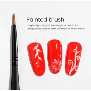Maychao Nail Brush Kit Manicure Borstel Acryl Liquid Powder Carving Ultra-Dunne Lijn Tekening Pen Uv Gel Nail Brush makeup Tools