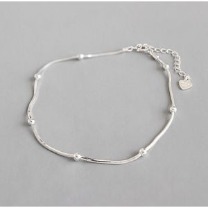 Louleur 925 Sterling Zilveren Ronde Kraal Snake Chain Enkelbanden Eenvoudige Sieraden Voor Vrouw Fijne Sieraden
