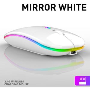 2.4G + Bluetooth 5.0 Draadloze Muis Optische Tracking Dual Mode Oplaadbare Rgb Muizen Knop Mute 1600Dpi Pc Mouse