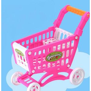 Roze Winkelen Trolley Kar Supermarkt Trolley Push Auto Speelgoed Mand Mini Simulatie Fruit Pretend Play Speelgoed Voor Kinderen