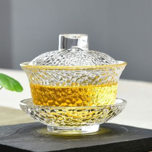 150cc Creatieve hittebestendig Transparant Glas Gaiwan Kantoor Kung Fu Thee Set Drinkware Theepot Master Thee Kommen Verzonden vriend