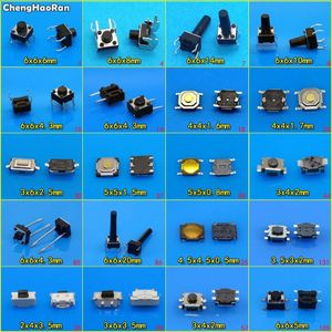 ChengHaoRan 20 Modellen 6x6x4.3/5/6/20mm Tact Tactile Drukknop SMD Assortiment Kit Set, 4Pin Micro Schakelaar 3x4x2mm