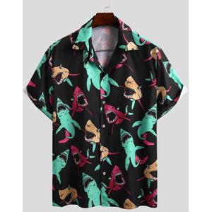 Zomer Mannen Gedrukt Overhemd Revers Casual Chic Button Camisas Hombre Korte Mouw Streetwear Hawaiian Shirts Incerun 7