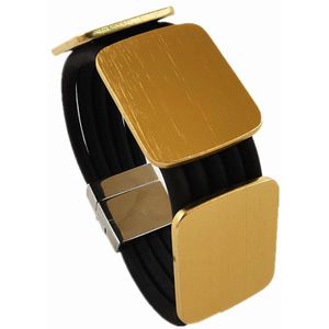 YD & YDBZ Trendy Legering Gouden Armbanden Vrouwen Bedelarmband Geometrische Rubber Sieraden Zwart Touw Elasticiteit Touw Handgemaakte