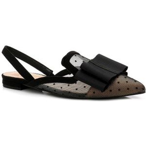 Mesh Dot Chaussures Femme Vrouwen Grote Boog Puntige Teen Zomer Ballet Flats Vrouw Schoenen Street Slingback Sandalen