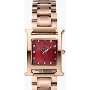 Mode Guou Lederen Of Rose Gold Stee Vrouwen Meisje Horloges Vierkante Eenvoudige Casual Quartz Water Resistant Horloges