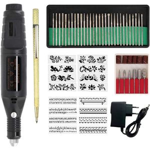 Elektrische Micro-Graveren Pen Mini Diy Graveren Tool Kit Metaal Keramische Plastic Hout Sieraden Met Nietmachine Etcher 30 bit En