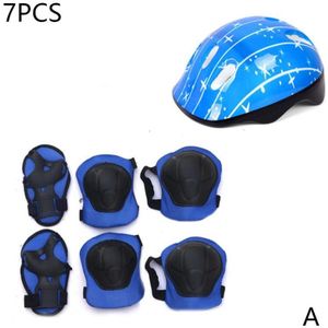 Kinderen Helm Beschermende Kleding, Roller Skate Beschermende Gear, 7 Stuk Helm Set, Kniebeschermers, elleboogbeschermers Elleboog Guard