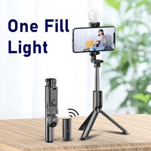 Tongdaytech Draagbare Bluetooth Telefoon Selfie Stok Metring Vullen Licht Foto Opvouwbaar Statief Voor Iphone Xiaomi Video Live Studio