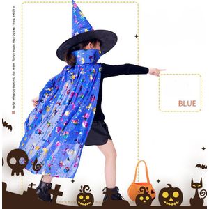 Kids Gelukkig kleurrijke Halloween prinses Kostuum Set Wizard Heks Mantel Cape Mantel en Hoed voor Jongen Meisje