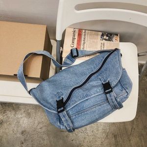 Denim Vrouwen Schoudertassen Grote Capaciteit Messenger Bag Jeans Dames Handtassen Casual Grote Reistas Blauw Hobos