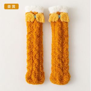 Mooie Winter Warm Baby Sokken Dikke Coral Fleece Stitch Vleugels Kinderen Sokken Knie Hoogte Vloer Sok Voor 0-8Y Kids Kerst