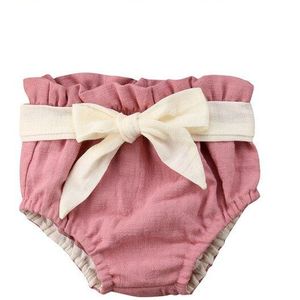 PUDCOCO Baby Korte Broek Katoen Effen Strik Verstoorde Bloomer Summer PP Luier Cover o-24M