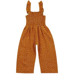 1-6Y Kids Meisjes Zomer Polka Dot Jarretel Broek Overalls Kinderen Ruffle Mouwen Casual Losse Wijde Pijpen Romper Jumpsuits