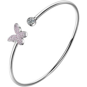 Zool Geheugen Vlinder Dragonfly Lotusblad Shiny 925 Sterling Zilver Vrouwelijke Resizable Armbanden SBR272