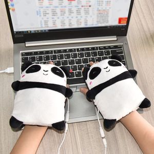 Handwarmer Usb Elektrische Verwarmde Handschoenen Leuke Panda Shape Vingerloze Warm Winter Laptop Handschoenen Verwarming Handen Warmer Kerstcadeau