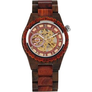 Classic Automatische Mechanische Houten Horloge voor Vrouwelijke MaleWooden Horloges Speciale Grote Ronde Wijzerplaat Houten Horloge