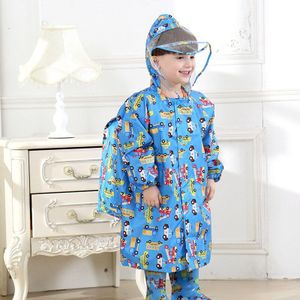 Cartoon Eenhoorn Waterdichte Regenjas Voor Kinderen Kids Baby Regenjas Poncho Jongens Meisjes Basisschoolleerlingen Siamese Regen Pak