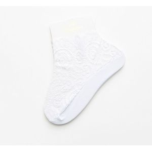 1 Paar Vrouwen Meisjes Lente Zomer Lace Mesh Bloemen Korte Sok Antislip Onzichtbare Dunne Sokjes Sox