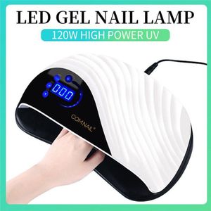 120W Uv Led Gel Nail Lamp Met Ventilator Twee Handen Nail Droger Voor Drogen Alle Gel Polish Sensor Zon led Light Nail Art Manicure Gereedschappen