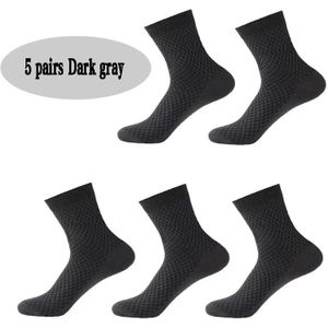 5 paar/heren bamboevezel sokken heren zweetabsorberend ademend medium buis sokken business casual grote maat 38-45