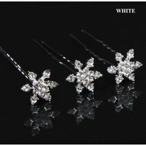 5 Stks/partij Blauwe Sneeuwvlok Crystal U Pick Bridal Haarspelden Bruidsmeisje Bruiloft Sieraden Clips 2*70mm Haarspelden Haar accessoires