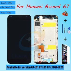 Voor Huawei Ascend G7 G7-L01 G7-L03 G7-L11 G7-UL20 Lcd-scherm Vergadering Met Front Case Touch Glas, met Reparatie Onderdelen Lcd-scherm