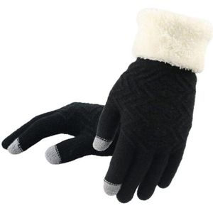 Winter Touchscreen Gebreide Handschoenen Vrouwen Mode Gebreide Handschoenen Wanten Vrouwelijke dikke Pluche Pols Rijden Handschoen