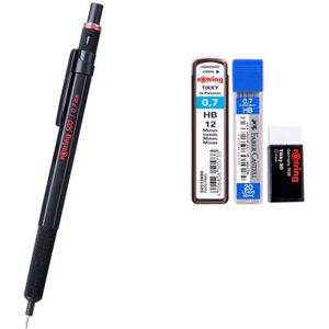 Rotring 500 0.5 Mm/0.7 Mm Mechanische Potlood Plastic Pen Houder Metalen Opruwen Grip Automatische Potlood 1 Stuk