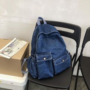 Preppy Stijl Denim Vrouwen Rugzak Tas Vrouwelijke Grote Capaciteit Jeans School Rugzak Voor Tienermeisjes Reizen Tote Packbag Dagrugzak