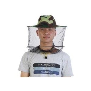 Midge Mosquito Insect Hoed Mesh Vissen Caps Hoofd Netto Gezicht Protector Camouflage Camping Kit Hat met Head Net