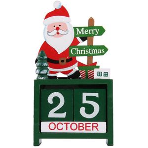 Kleine Size Mooie Leuke Kerst Houten Kalender Home Office Desktop Ornament Decoratie Kinderen Kerstcadeaus