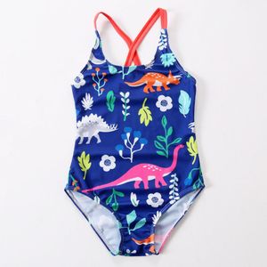 Badpak Meisjes Een Stuk Badmode Dinosaurus Print Bodysuit Bloemen Kinderen Beachwear Sport Swim Badpak