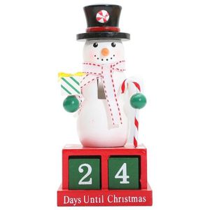 Sneeuwpop Vorm Kerst Decoratie Houten Countdown Kalender Leuke Cartoon Decoratie Countdown Kalender