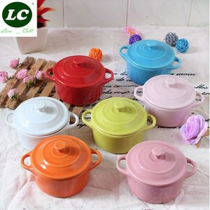 200 ml Keramische magnetron soep cup servies deksel slowcooker dessert soeppan soepkom mini braadpan