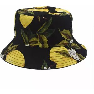 Panama Emmer Hoed Mannen Vrouwen Zomer Omkeerbare Panama Emmer Cap Banana Print Gele Hoed Bob Hoed Hip Hop Gorros Vissen visser