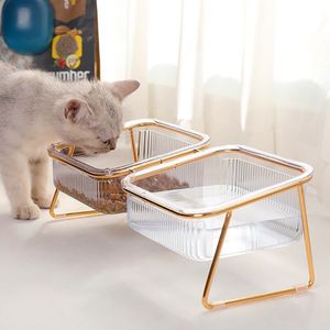 Pet Bowls Voor Katten Voedsel Kat Water Kom Dubbele Kat Kom Hond Kom Huisdier Voeden Kat Honden Feeder Bescherming Cervicale antislip