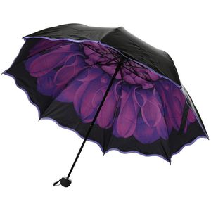 aankomst Reizen Parasol Vouwen Regen Winddicht Paraplu Dubbele Vouwen Anti-Uv Zon/Regen Paraplu
