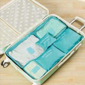 6 pcs Thuis Opbergtas Organisatie Polyester Verpakking Cube Reistassen Kleding Closet Divider Netjes Lade Handtas Laptop Tas